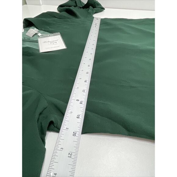 BELONGSCI NWT V Neck Bell Sleeve Shift Mini Green Dress Women L Fairy Flowy Cute - Picture 10 of 12